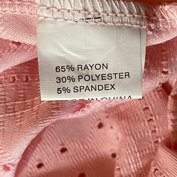 Pink Eyelet Cover Up Sz M Flowy Outerwear Casual - Picture 5 of 5